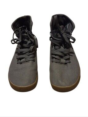 Women’s 8.5 NOBULL Dark Grey Canvas High-Top Trainers Gum Sole Sneaker